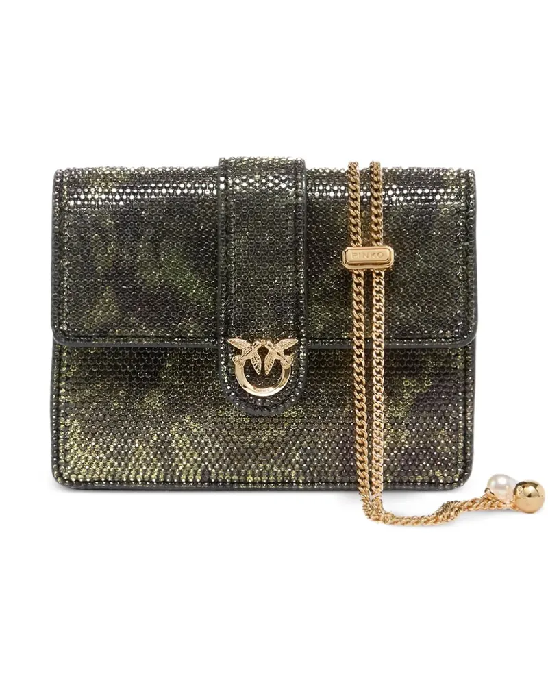 Pinko Love Birds Mini-Tasche mit Kristallen - Grün Grün
