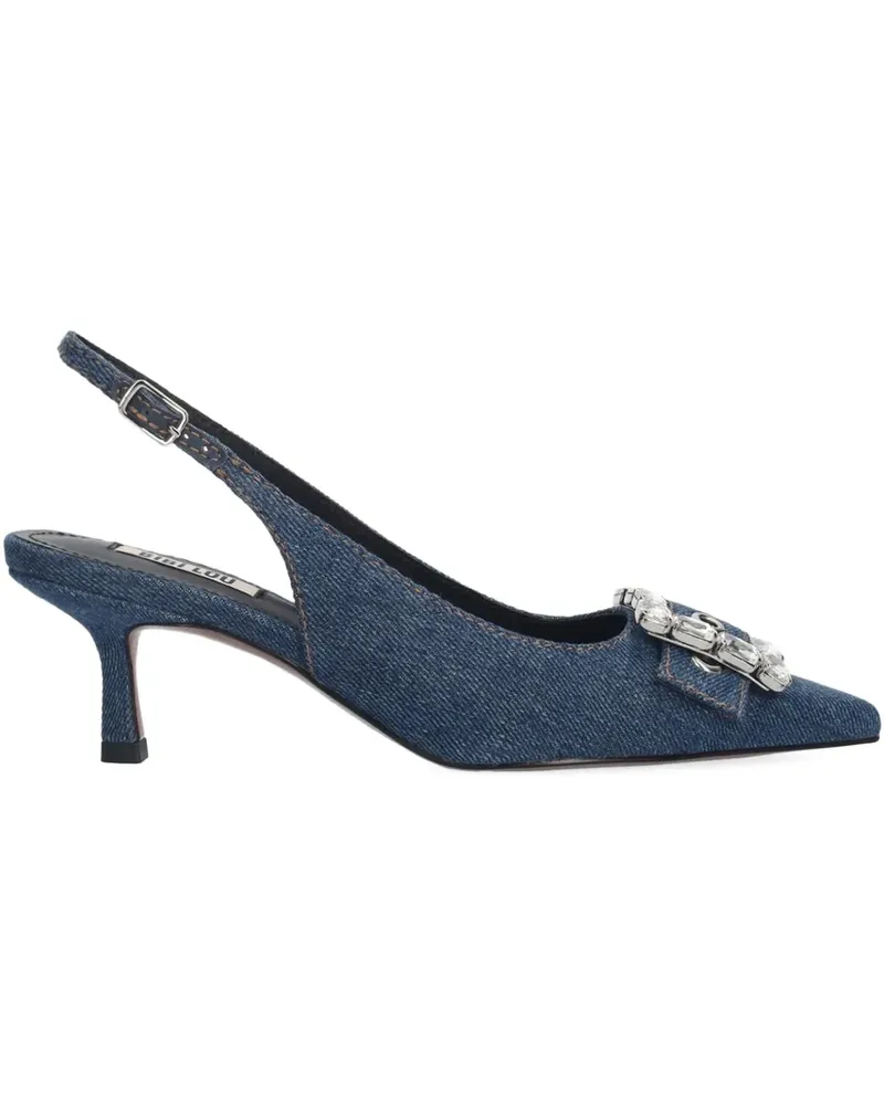 Bibi Lou 60mm rhinestone-embellished buckle pumps - Blau Blau