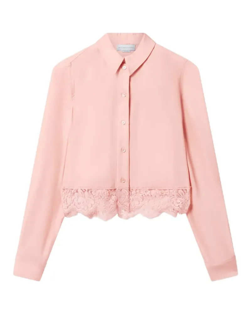 Stella McCartney Cropped-Bluse mit Spitzenbesatz - Rosa Rosa