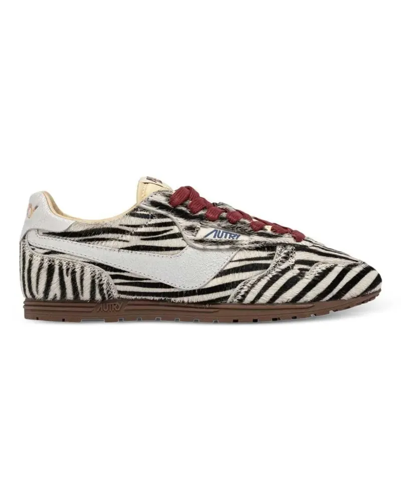 AUTRY zebra-print calf-hair sneakers - Weiß Weiß