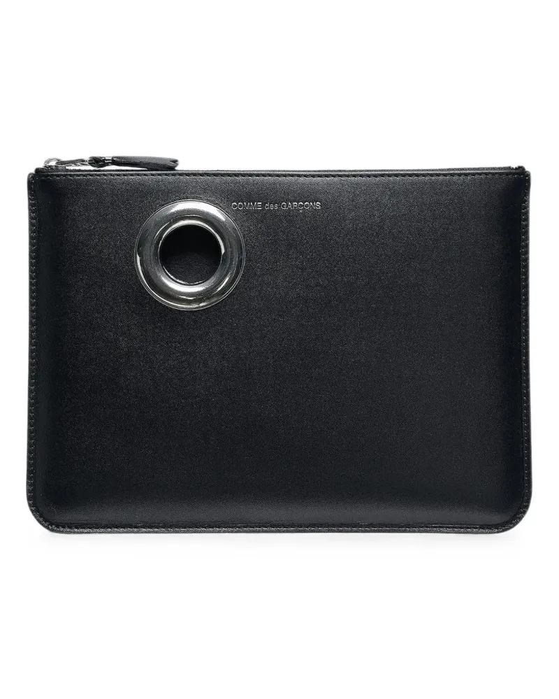 Comme des Garçons eyelet-embellished leather wallet - Schwarz Schwarz