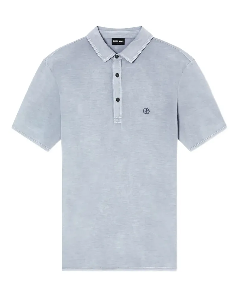 Giorgio Armani Poloshirt mit Logo-Stickerei - Blau Blau