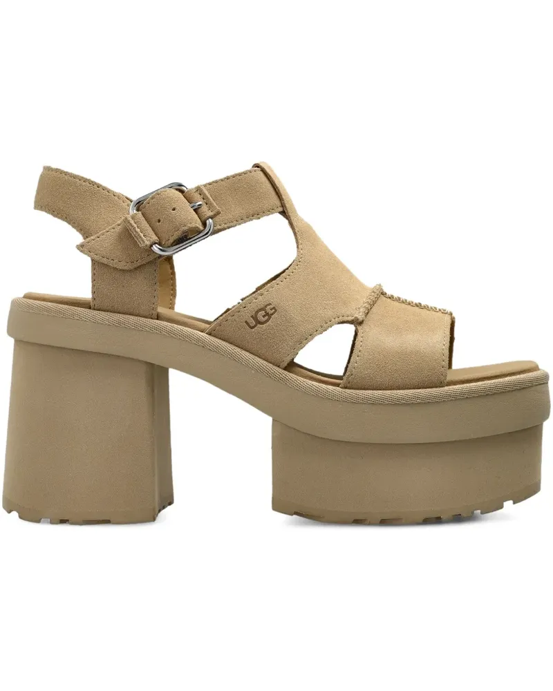 UGG Plateau-Sandalen mit T-Riemen 100mm - Braun Braun