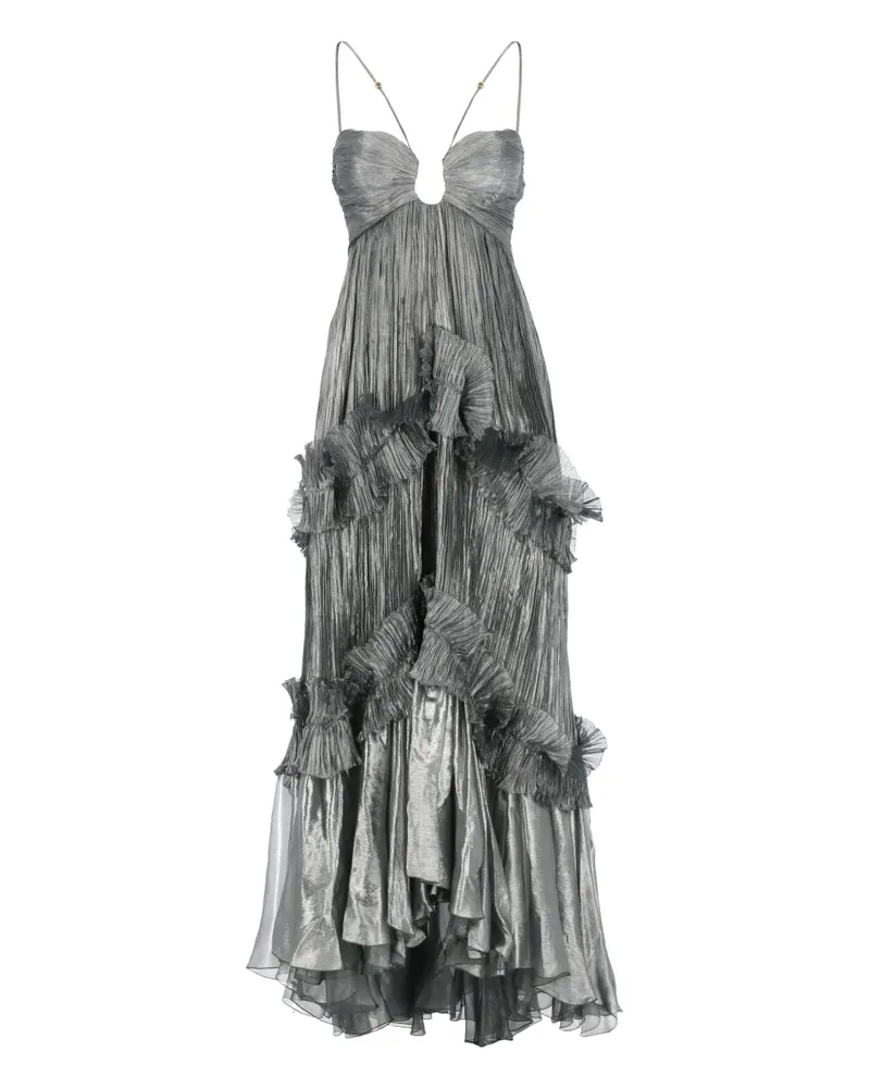 Maria Lucia Hohan Asymmetrisches Abendkleid mit Falten - Grau Grau