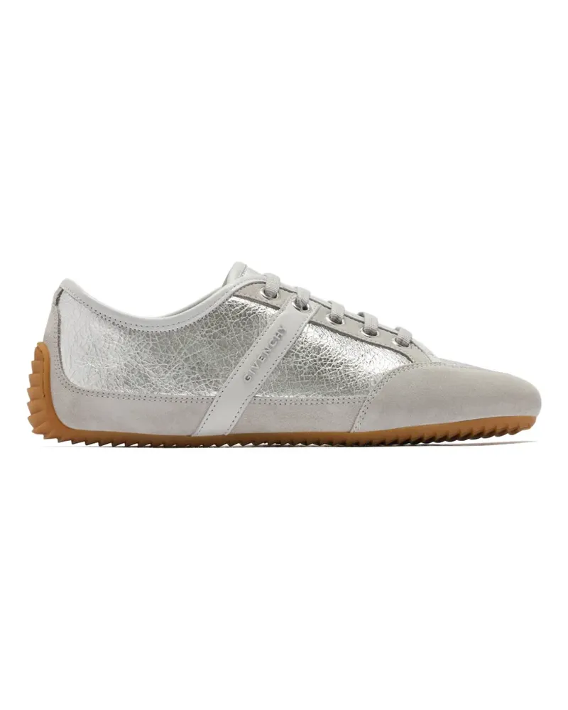 Givenchy Slim metallic-effect panelled lace-up sneakers - Silber Silber