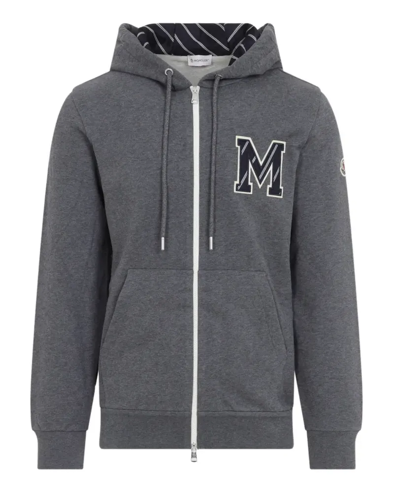 Moncler Baumwoll-Kapuzenjacke mit Monogramm - Grau Grau