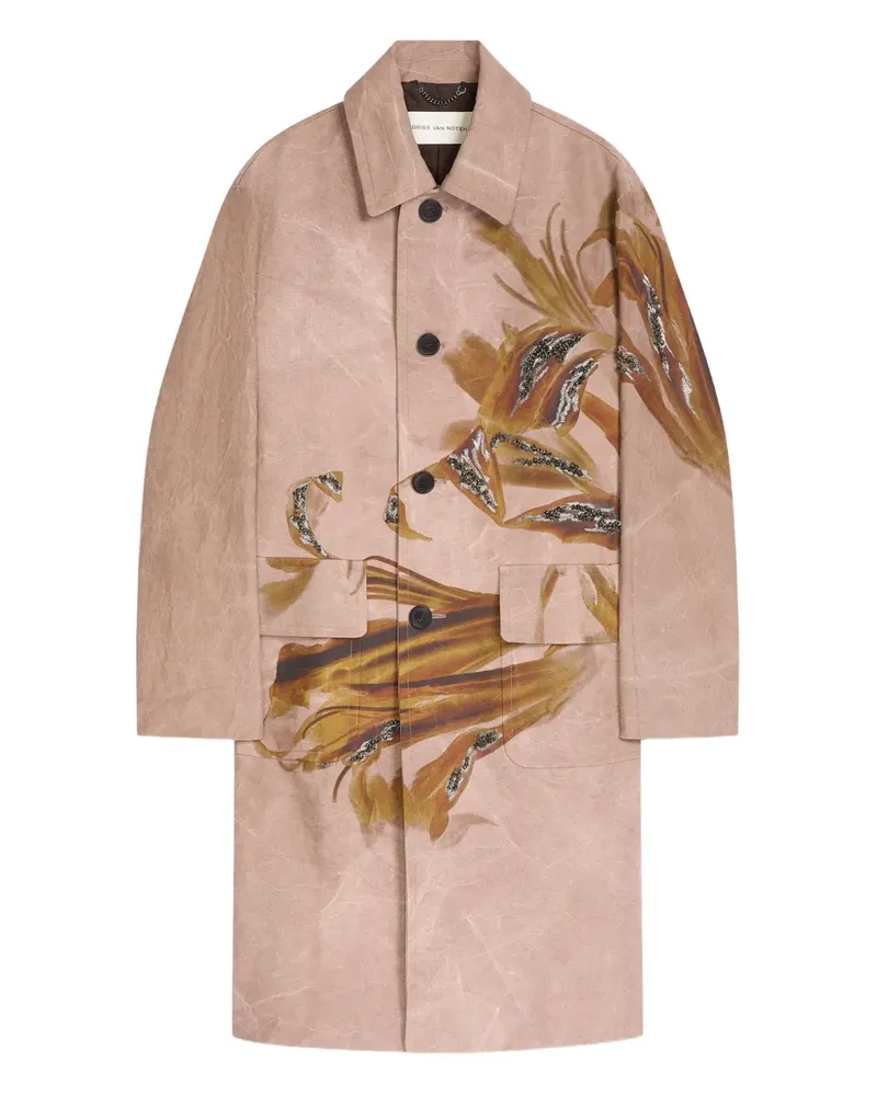 Dries van Noten Mantel mit Blumen-Print - Rosa Rosa