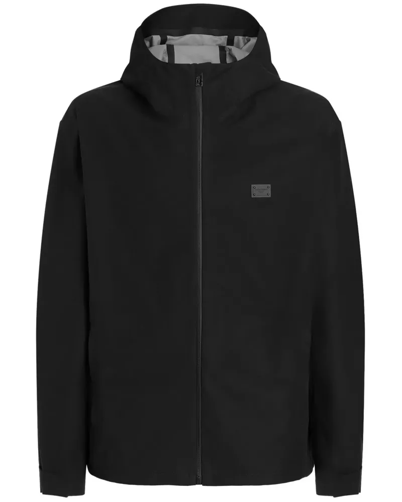 Dolce & Gabbana Bomberjacke mit Logo-Schild - Schwarz Schwarz