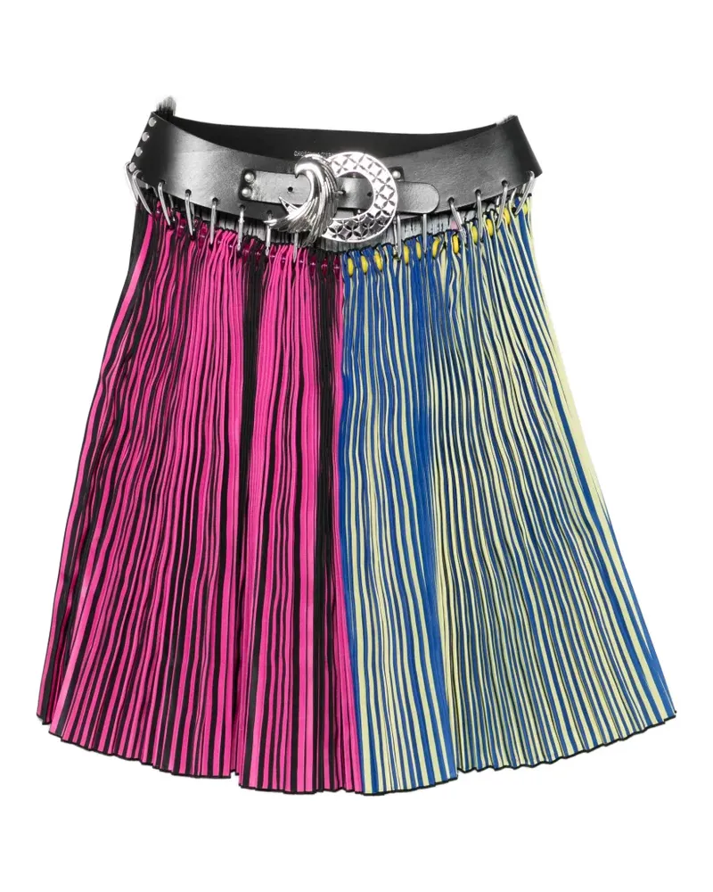 CHOPOVA LOWENA Block belt pleated midi skirt - Blau Blau