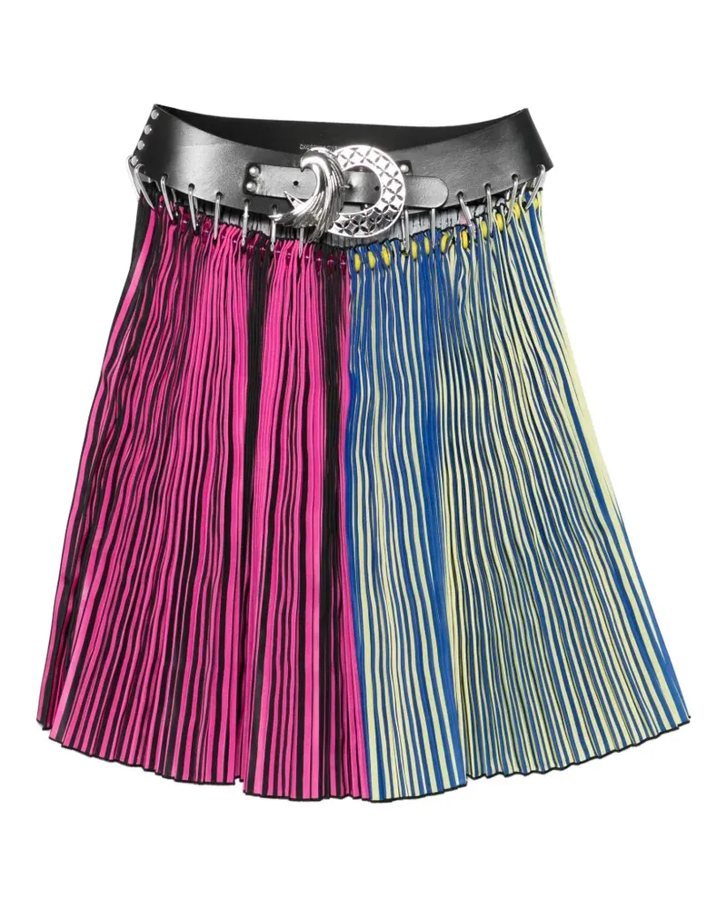 CHOPOVA LOWENA Block belt pleated midi skirt - Blau Blau