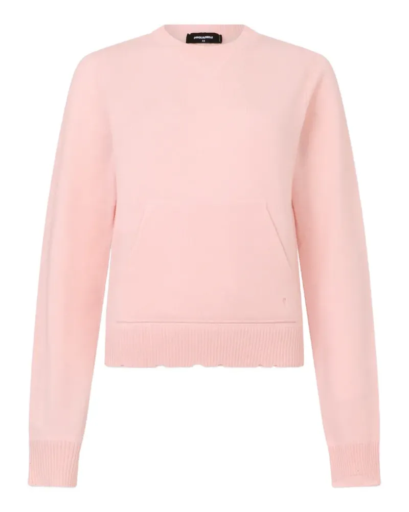 Dsquared2 Signature Destroyed Strickpullover - Rosa Rosa