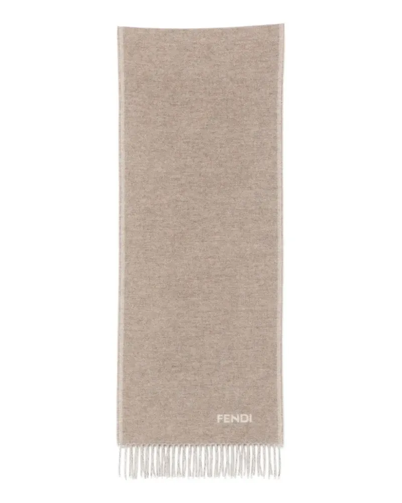 Fendi Intarsien-Schal mit Fransen - Nude Nude