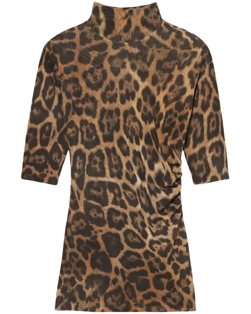 Stella McCartney Oberteil mit Leoparden-Print - Braun Braun