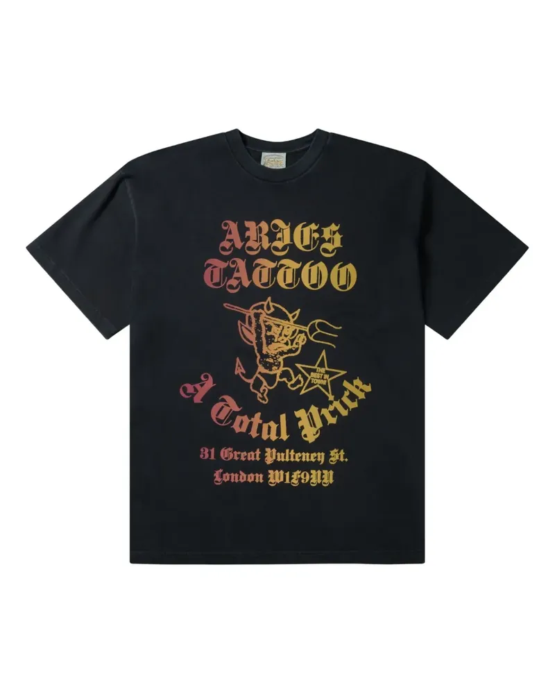 Aries T-Shirt mit grafischem Print - Schwarz Schwarz