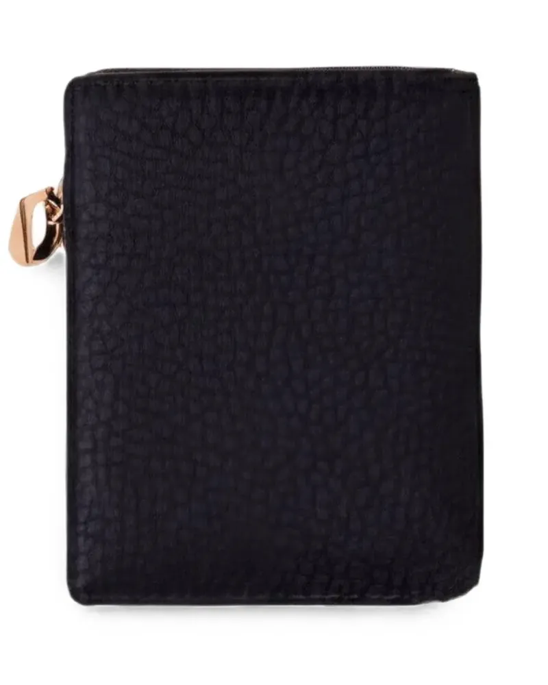Borbonese logo-plaque pebbled-texture wallet - Schwarz Schwarz