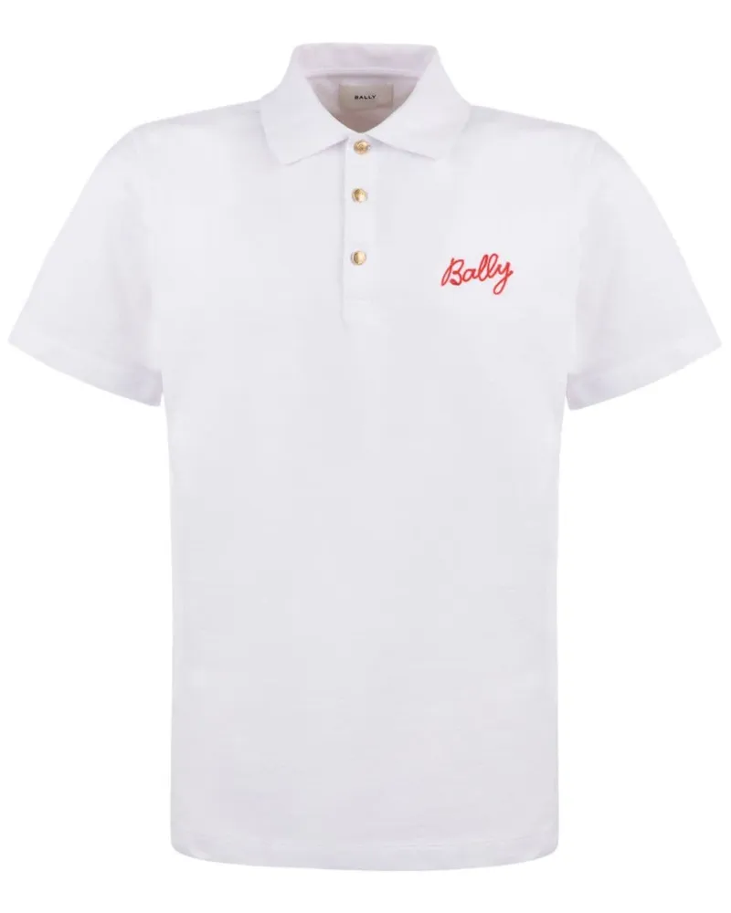 Bally Poloshirt mit Logo-Stickerei Weiß