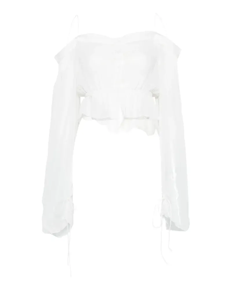 Isabel Benenato off-shoulder blouse - Weiß Weiß