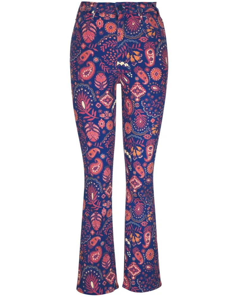 Mother Jeans mit Paisley-Print - Blau Blau