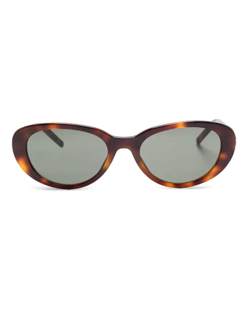 Saint Laurent Sonnenbrille mit ovalem Gestell - Braun Braun