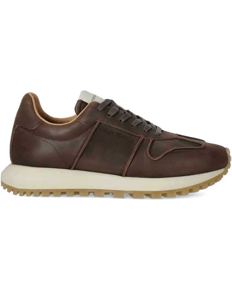 Emporio Armani Sneakers mit Logo-Prägung - Braun Braun