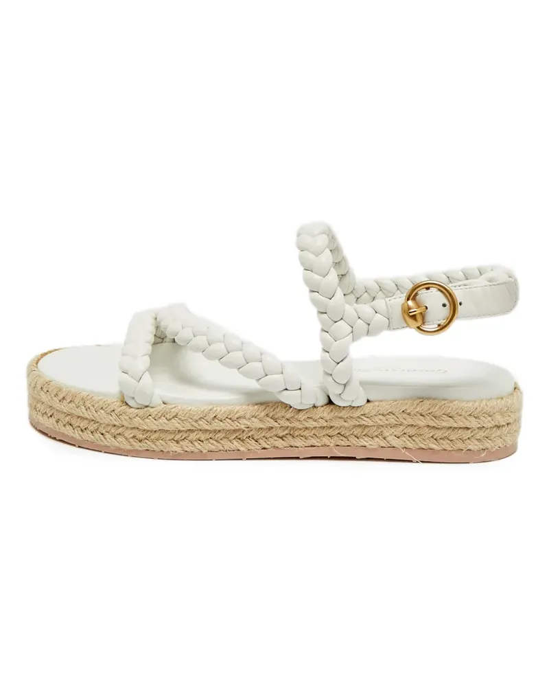 Gianvito Rossi Plateau-Sandalen mit Flechtdetail - Weiß Weiß