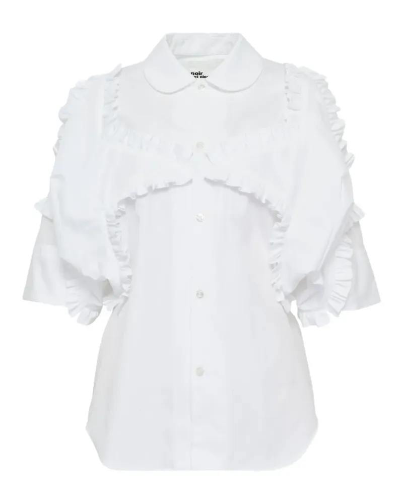 Noir Kei Ninomiya ruffled cotton shirt - Weiß Weiß