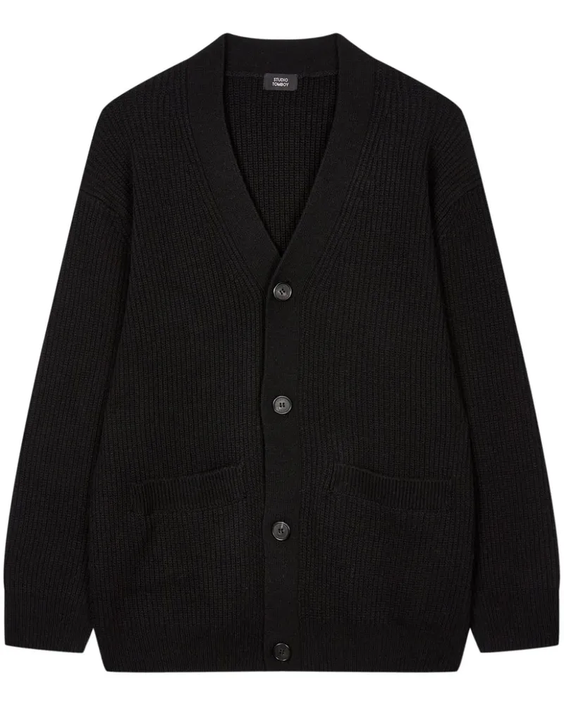 STUDIO TOMBOY Gerippter Cardigan - Schwarz Schwarz