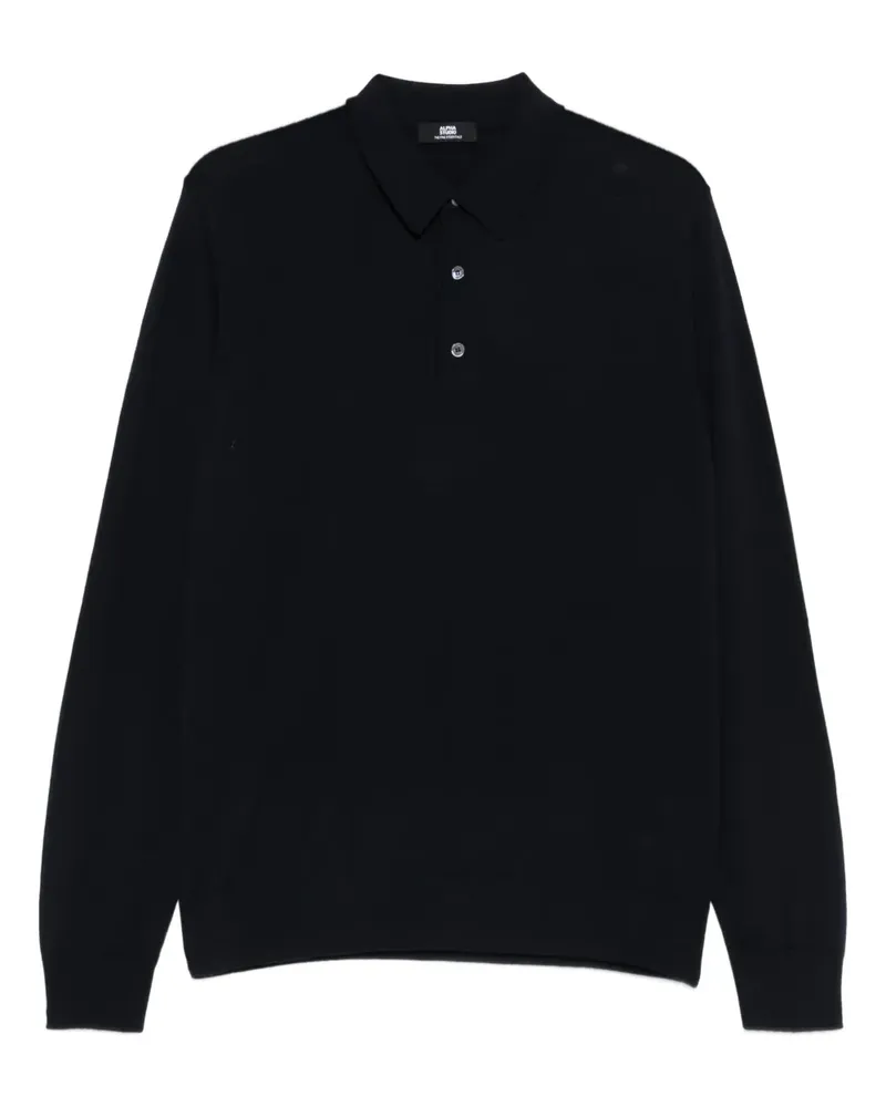 Alpha Studio Langärmeliger Pullover mit Polokragen - Blau Blau