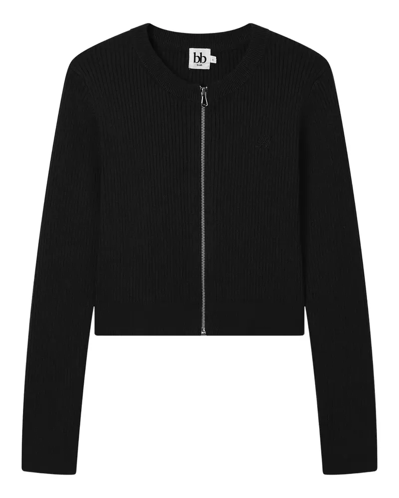 b+ab Gerippter Cardigan - Schwarz Schwarz