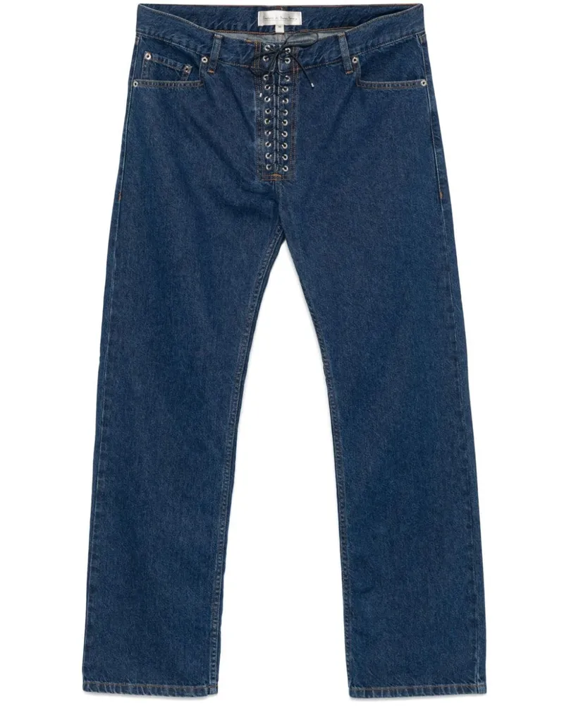 Ludovic de Saint Sernin Straight-Leg-Jeans mit Schnürung - Blau Blau