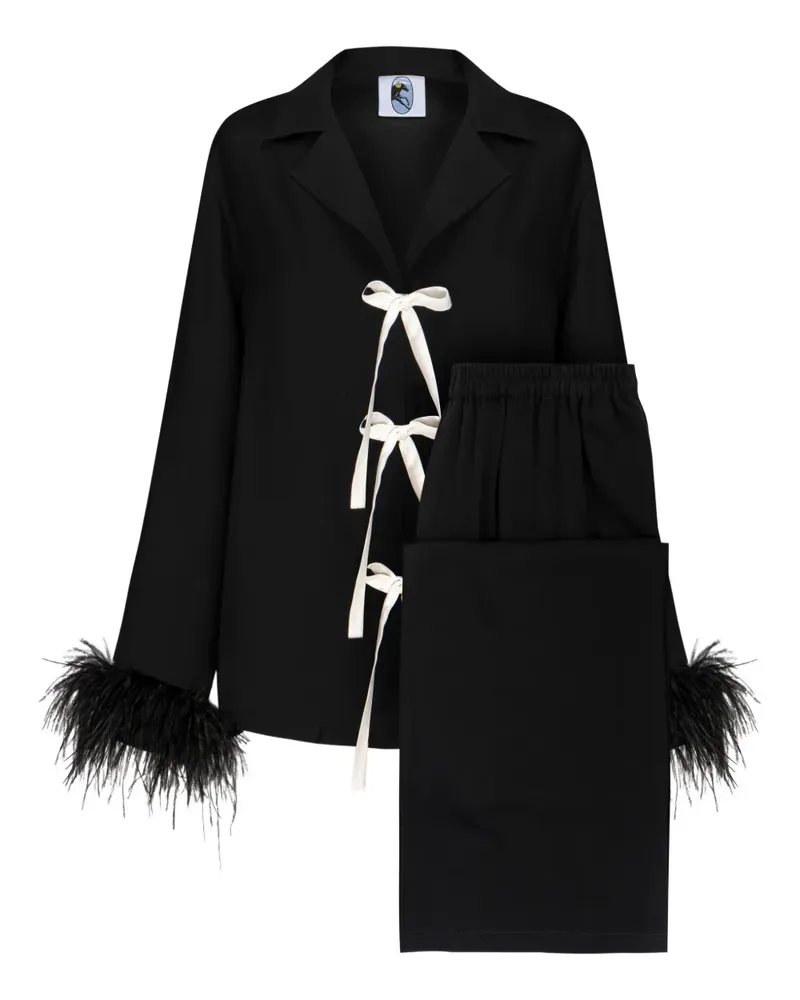 SLEEPER The Bow Pyjama - Schwarz Schwarz