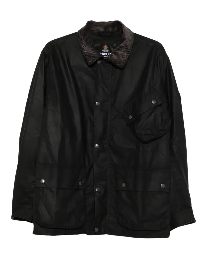 Barbour Gewachste Jacke mit Cordkragen - Schwarz Schwarz