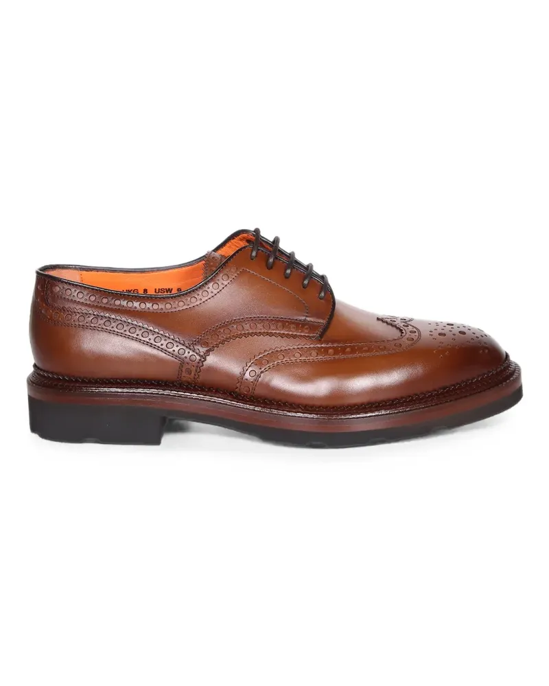 Santoni leather derby shoes - Braun Braun