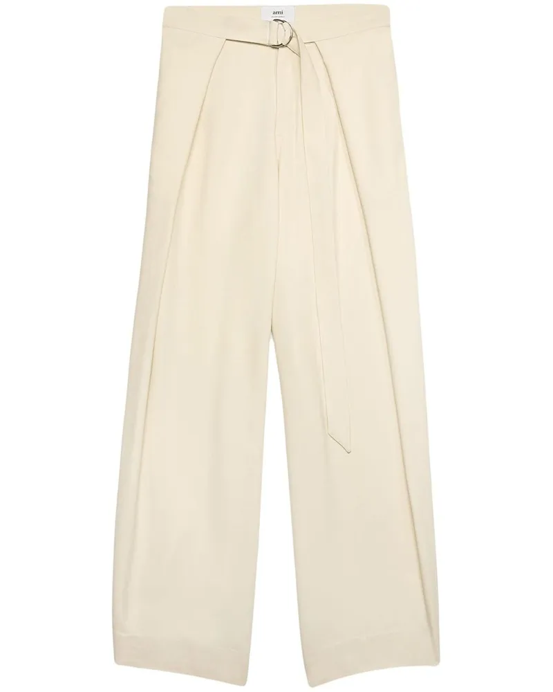AMI Paris Weite Hose im Layering-Look - Nude Nude