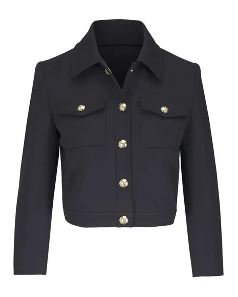 Nili Lotan Geknöpfte Edna Cropped-Jacke - Blau Blau