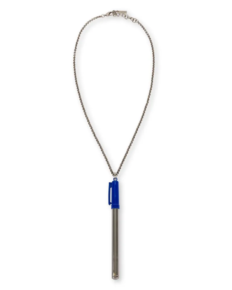 Moschino Halskette mit Stiftanhänger - Blau Blau