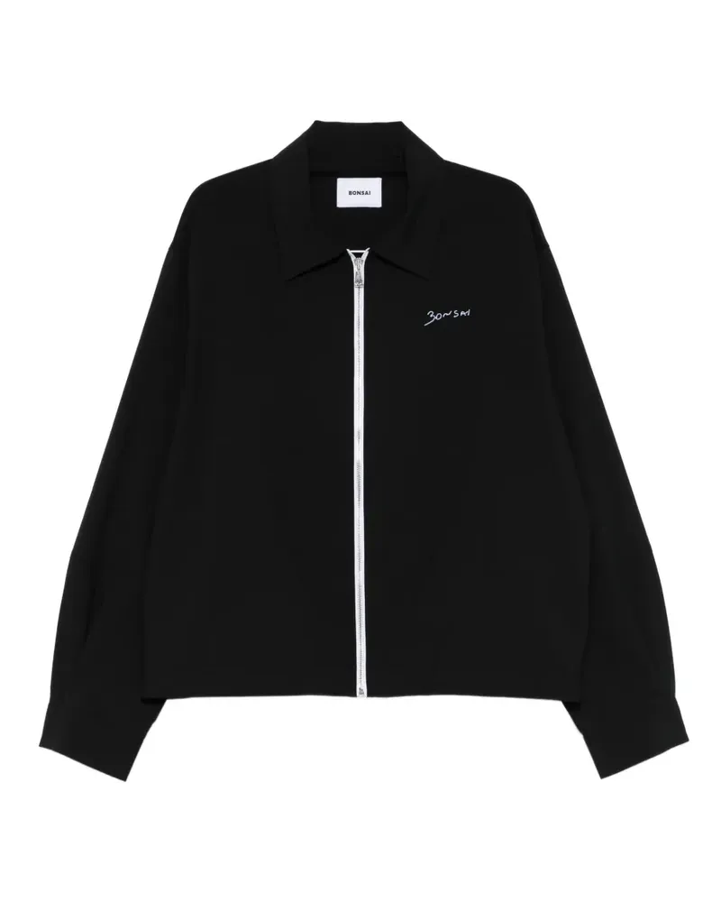 BONSAI zip-up shirt - Schwarz Schwarz