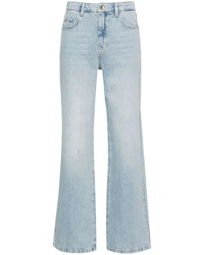 Patrizia Pepe Ausgeblichene Straight-Leg-Jeans Blau