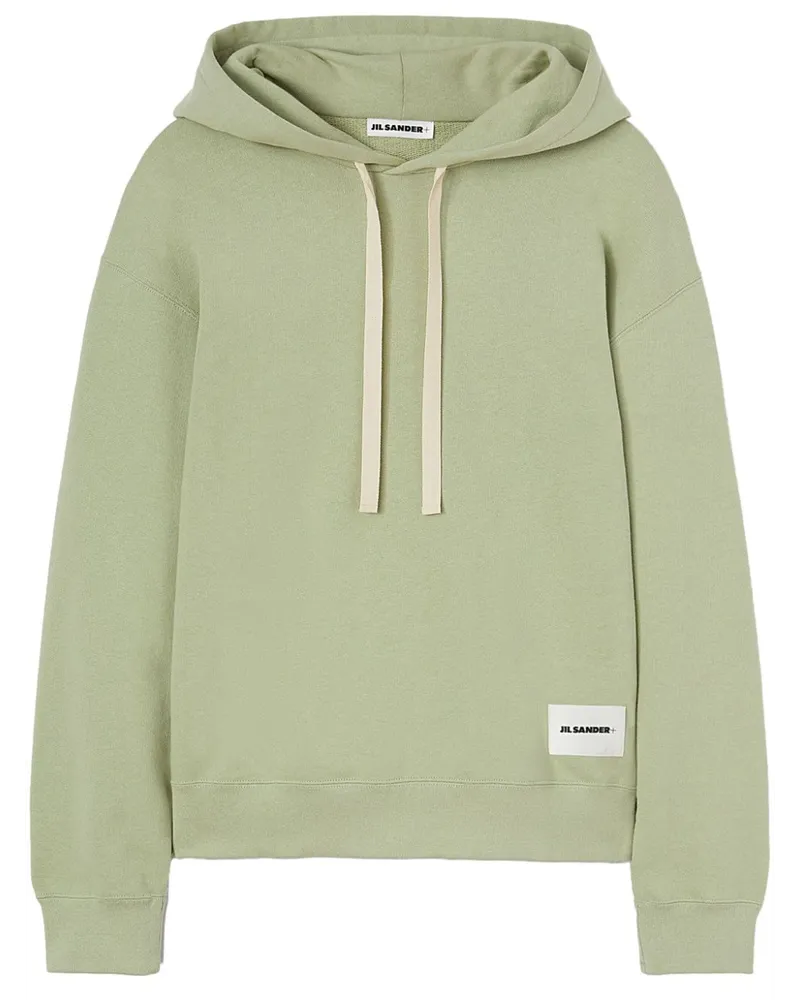 Jil Sander Hoodie mit Logo-Applikation Grün