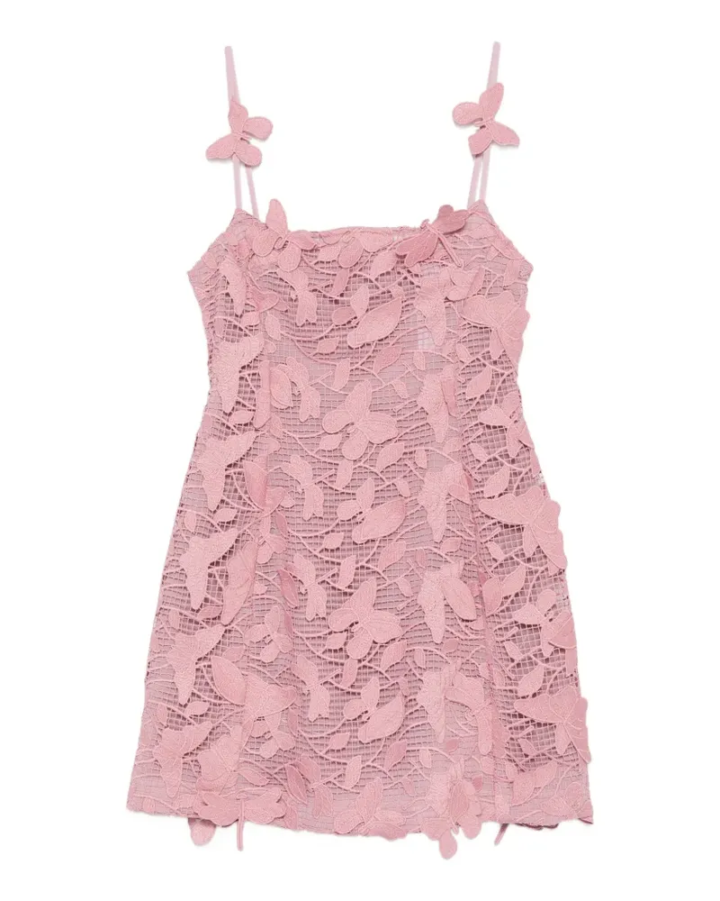BLUEMARBLE butterfly-lace appliqué lace mini dress - Rosa Rosa
