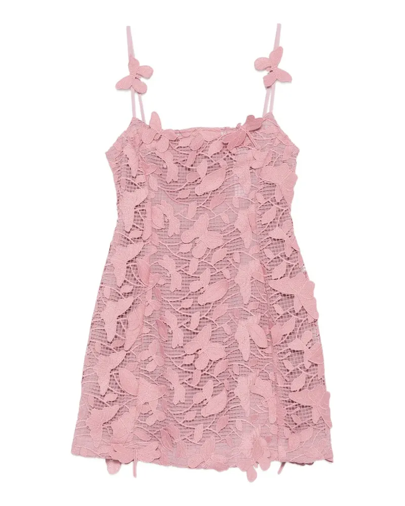 BLUEMARBLE butterfly-lace appliqué lace mini dress - Rosa Rosa