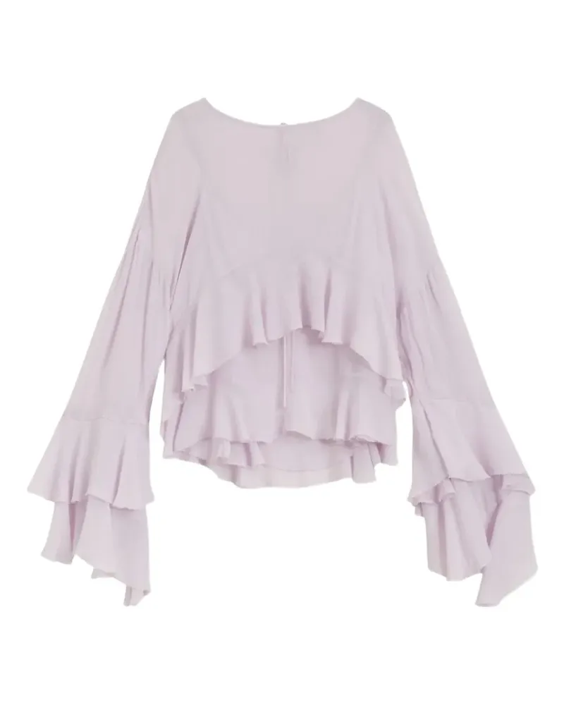 HUGO BOSS Bluse mit U-Boot-Ausschnitt - Violett Violett