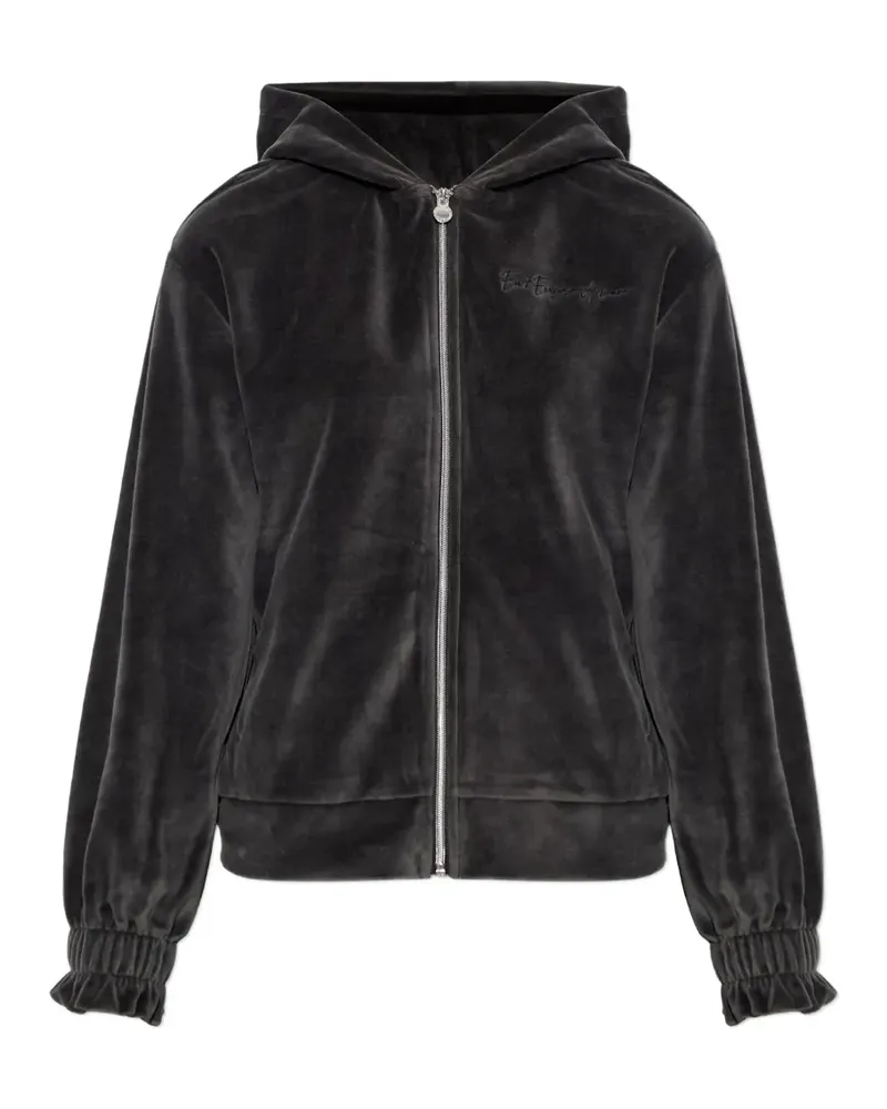 EA7 velvet zip-up hoodie - Grau Grau