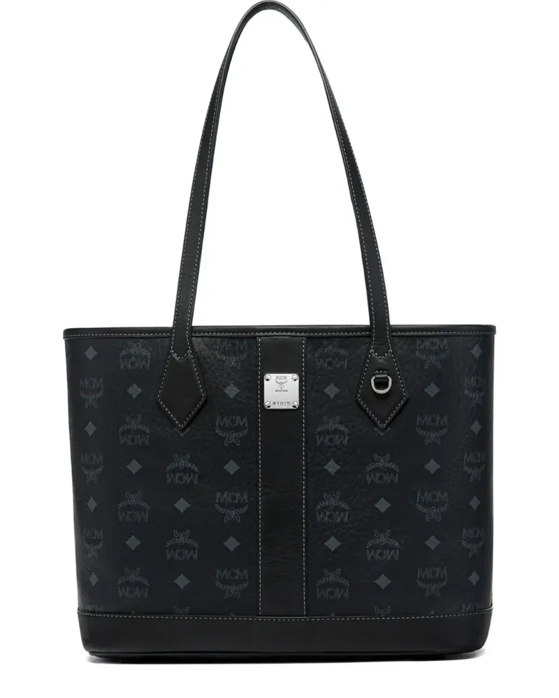 MCM small logo-print tote bag - Schwarz Schwarz
