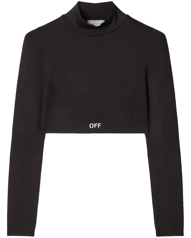 OFF-WHITE Langarmshirt mit Off Stamp-Print - Schwarz Schwarz