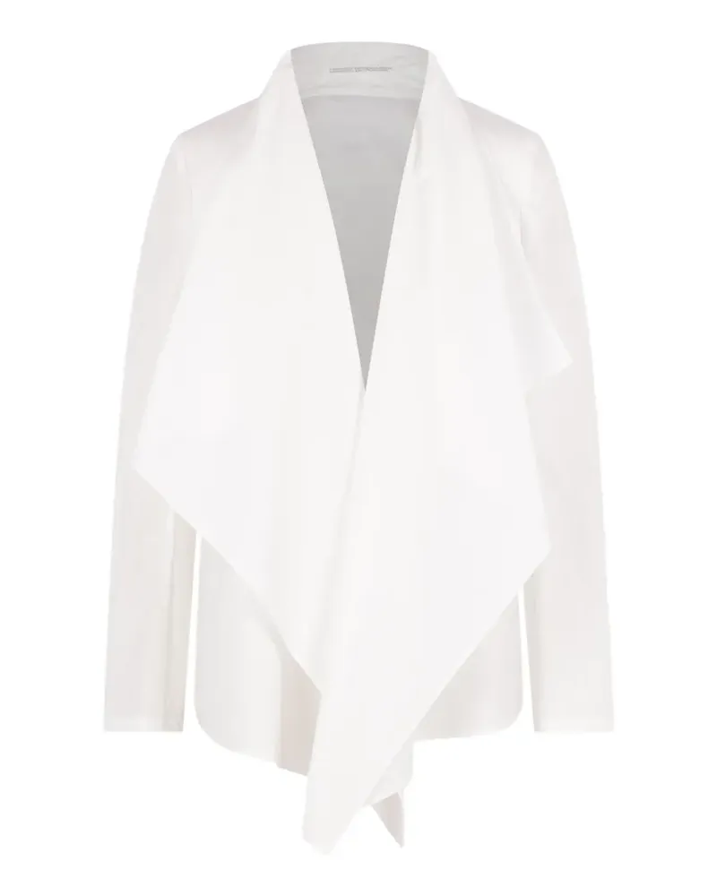 Yohji Yamamoto Popeline-Jacke mit Schalkragen - Weiß Weiß
