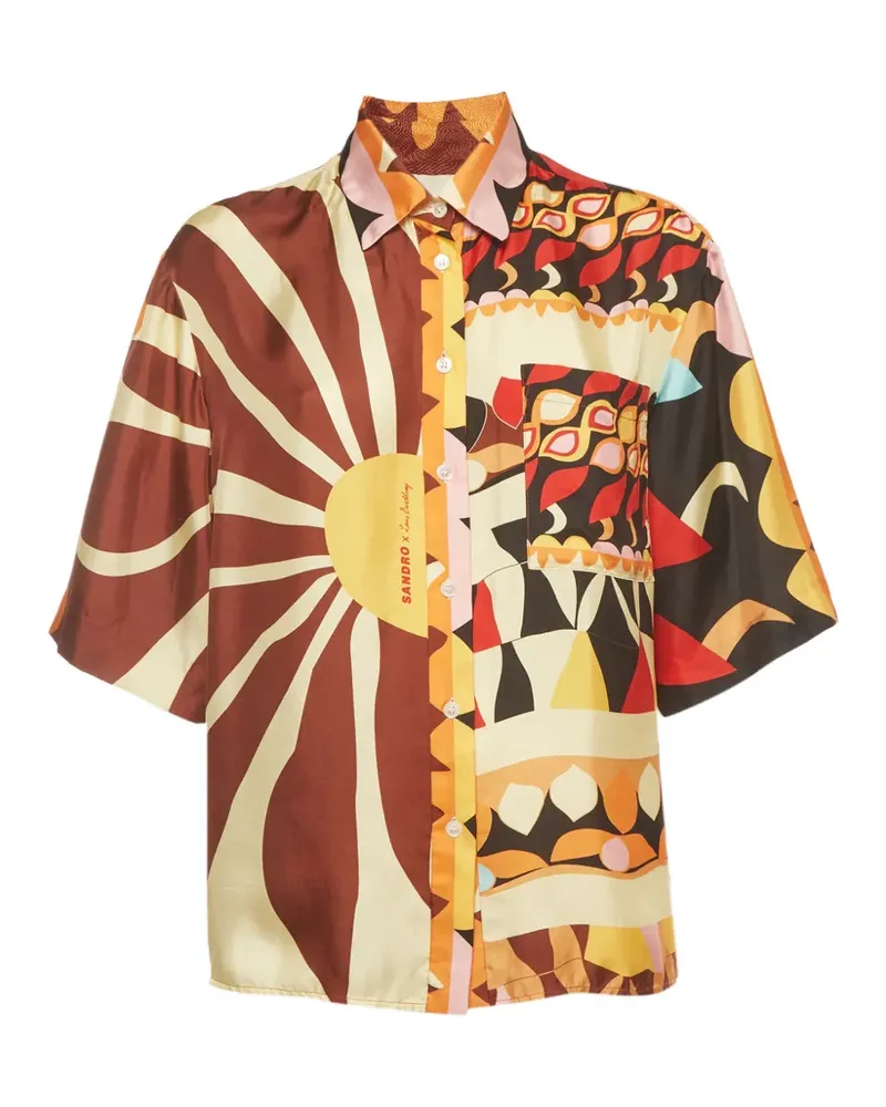 Sandro x Louis Barthélemy Hemd mit Abena-Print - Braun Braun