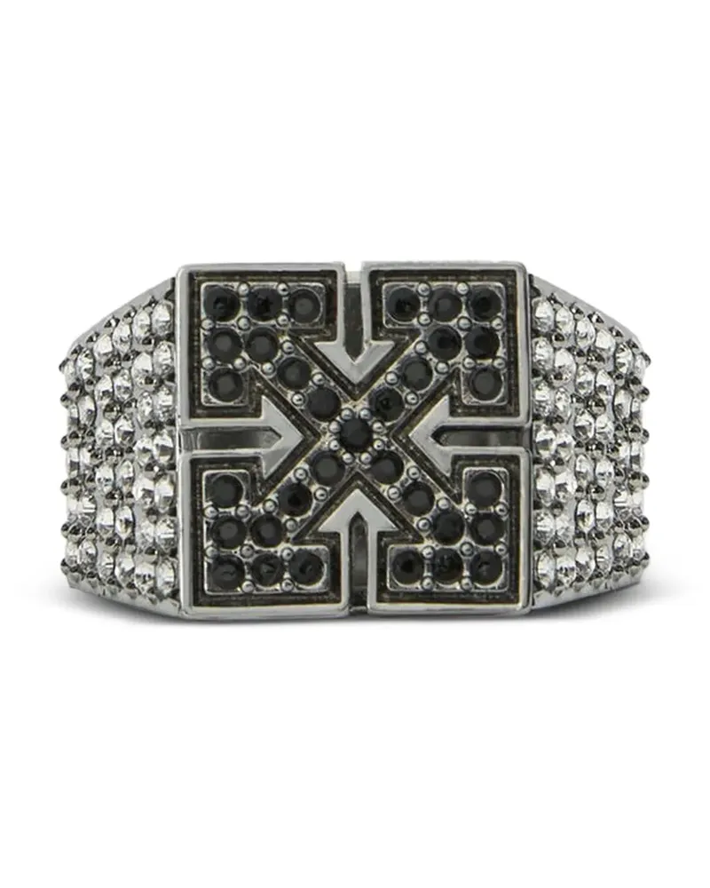 OFF-WHITE Arrow Ring mit Strass - Silber Silber