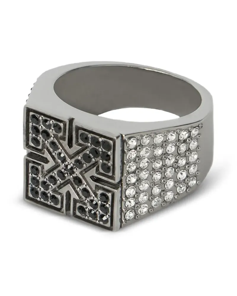 OFF-WHITE Arrow Ring mit Strass - Silber Silber