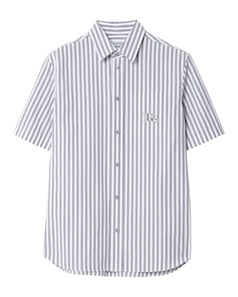 Burberry Gestreiftes Hemd aus Popeline - Weiß Weiß